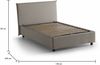 Dmora Anyta Doppelbett, Bettkasten mit Stoffbezug, 100 % Made in Italy, Öffnung vorne, geeignet für Matratze 120 x 190 cm, taubengrau Bild 3