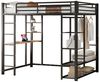 Flieks Hochbett Kinderbett Metallbett 140x200cm mit Tisch und Stauraum Bild 2