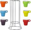 Out of the Blue Espressotasse 7-teiliges Espresso-Set für 6 Personen, 6 Stück bunte Espressotassen aus Steingut inkl. Metallhalterung Bild 3