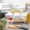 Etagere mit 2 Etagen aus Bambus und Metallgestell in Mattweiß - Perfekt zum Servieren von Obst Bild 4