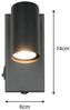 Wandstrahler TARYN Schwarz mit Schalter, Breite 6cm Bild 3