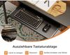 Coleshome Schreibtisch mit Schubladen 140x48cm Schwarz Umkehrbarer Computertisch Bild 5