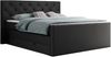Boxspringbett KING VELEN, Doppelbett mit Multipocket-Matratze, Polsterbett mit Kopfstütze - 160x200 - Schwarz Kunstleder - H4 Bild 3