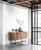 Sideboard Odeon Teak, Massivholz im Industrial Stil, natur, Metallgestell, 185x45x84 cm Bild 2