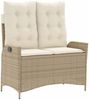 vidaXL 2-tlg. Garten-Essgruppe mit Kissen Beige Poly Rattan 3277478 Bild 4