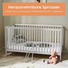 Kids Collective Babybett Kinderbett Gitterbett 60x120 & 70x140 cm höhenverstellbarer Lattenrost & herausnehmbare Sprossen stabiles Buchenholz | ab Geburt bis zum 3. Lebensjahr Made in EU | grau Bild 4