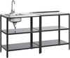 Outdoor-Küche 2er Set mit Spüle VILAMA Metall Schwarz Bild 1