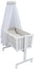 Baby-Delux Stubenbett Babywiege Komplettset Interlock Soft, Schaukelwiege Weiß 90x40cm Komplett Bettset Wiegenset Bild 5