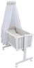 Baby-Delux Stubenbett Babywiege Komplettset Interlock Soft, Schaukelwiege Weiß 90x40cm Komplett Bettset Wiegenset Bild 4