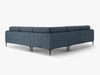 Micadoni Ecksofa Bemy 5-Sitzer Strukturierter Stoff Dunkelblau Bild 3