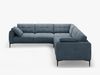 Micadoni Ecksofa Bemy 5-Sitzer Strukturierter Stoff Dunkelblau Bild 2