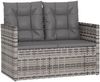 vidaXL Gartenbank mit Kissen Grau 105 cm Poly Rattan 362319 Bild 2