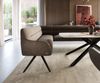 Esszimmerbank Taya-Flex 285x190 cm Strukturstoff Soft Taupe Kreuzgestell kantig Schwarz Taschenfederkern Rechts Bild 5