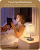 EDISHINE LED Nachttischlampe Schreibtischlampe Touch Dimmbar, 2er-Set Tischleuchten mit USB, LED wechselbar, warmweiß, kleine Tischlampe mit Ladefunktion für Fensterbank, Geschenk Bild 4