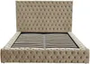 Vente-unique - DULENI Bett SamtStoff Schokoladenbraun - B 230 cm x H 138 cm x L 192 cm Bild 5
