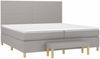 vidaXL Boxspringbett mit Matratze Stoff Hellgrau 200x200 cm, Härtegrad: H2 [3137021] Bild 3