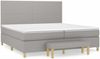 vidaXL Boxspringbett mit Matratze Stoff Hellgrau 200x200 cm, Härtegrad: H2 [3137021] Bild 2