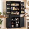 COSTWAY Vorratsschrank Küchenbuffet Hochschrank, mit Schiebetabletts, 184cm Bild 2