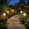 5x LED Außenleuchte, Edelstahl, Silber, Bruchglasoptik, IP44, H 24,5cm Bild 2