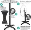 KESSER® 2in1 Stehtisch klappbar Bistrotisch Aluminium Edelstahlplatte | höhenverstellbar | 70cm / 115cm | Partytisch Tisch | In- & Outdoor | Hochzeit | Empfangstisch | Klapptisch inklusive Regencover Marmor, Ø 80 cm, 1er Set Bild 4