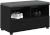 vidaXL Flurbank mit Kissen mit Regal Schwarze Eiche 80 x 38 x 46 cm 891457 Bild 3