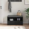 vidaXL Flurbank mit Kissen mit Regal Schwarze Eiche 80 x 38 x 46 cm 891457 Bild 4