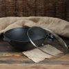 Wok Ø28 cm Wokpfanne 3,7 L Bratpfanne Gusseisen Glasdeckel Kasan Asia Schmortopf Grill Bild 2