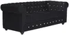 3-Sitzer-Sofa CHESTERFIELD - Samt - Schwarz mit Knöpfen in Kristalloptik Bild 2