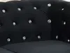 3-Sitzer-Sofa CHESTERFIELD - Samt - Schwarz mit Knöpfen in Kristalloptik Bild 4