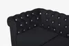3-Sitzer-Sofa CHESTERFIELD - Samt - Schwarz mit Knöpfen in Kristalloptik Bild 3