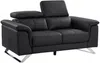 Vente-unique - BREYT Sofa Leder Schwarz - B 108 cm x H 77 cm x L 170 cm Bild 4