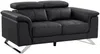 Vente-unique - BREYT Sofa Leder Schwarz - B 108 cm x H 77 cm x L 170 cm Bild 2