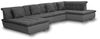 Couchgarnitur NICOLE ohne Schlaffunktion Ottomane Links Grau/Schwarz Bild 3