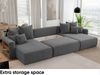 MEBLINI Schlafcouch mit Bettkasten - 350 x 160 x 78 cm - Dunkelgrau Cordstoff - NAPLES - Ecksofa mit Schlaffunktion - Sofa mit Relaxfunktion und Kopfstützen - Couch U-Form - Eckcouch - Wohnlandschaft Bild 4