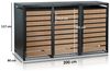 Zelsius Mülltonnenbox Set für drei Mülltonnen, Anthrazit RAL 7016, Tür in Holzoptik Bild 4