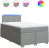 vidaXL Boxspringbett mit Matratze Hellgrau 120x200 cm Stoff 3288148 Bild 2