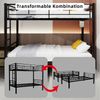 Etagenbett, Twin über Twin, Metallstruktur Bettgestell, mit Leitern & Geländer, Convertible 2 Betten, keine Federbox erforderlich, Metall Bild 2
