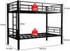 Etagenbett, Twin über Twin, Metallstruktur Bettgestell, mit Leitern & Geländer, Convertible 2 Betten, keine Federbox erforderlich, Metall Bild 4