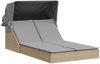 vidaXL Doppel-Sonnenliege mit Dach und Auflagen Beige Poly Rattan 368640 Bild 2