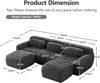 Modulares Ecksofa in U-Form, variabel als 3-Sitzer H 73 x T 291 x B 179 cm aus Plüschstoff Bild 5