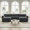 Modulares Ecksofa in U-Form, variabel als 3-Sitzer H 73 x T 291 x B 179 cm aus Plüschstoff Bild 2