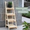 Blumenleiter Holz TIMMI - 4 Stufen für Blumentöpfe | Pflanzentreppe Blumentreppe Tannenholz Leiterregal Pflanzen In- & Outdoor Bild 4