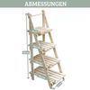 Blumenleiter Holz TIMMI - 4 Stufen für Blumentöpfe | Pflanzentreppe Blumentreppe Tannenholz Leiterregal Pflanzen In- & Outdoor Bild 2