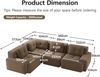 Flieks 3-Sitzer Modulares Ecksofa, Cloud Sofa Cord rahmenlos, Lounge Sofa bodennah, mit breiten Armlehnen, Braun Bild 4