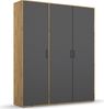 rauch Kleiderschrank; Drehtürenschrank VOYAGER, 3-türig, Graumetallic/Eiche Artisan, 140x194x53xcm Bild 3