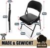 BigDean Klappstuhl 4 Stück gepolstert Klappstühle schwarz Metall Stuhl mit Kunstlederbezug robust bis 130 kg belastbar Bild 2