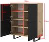 Kommode 4-Türig, Aufbewahrungsschrank, Sideboard, 100 cm, Artisan, Loft-Design, Masimo, 114 x 40 x 100 cm Bild 2