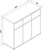 Kommode Ruben Weiß 48 x 101.6 cm mit Schubladen Vicco Bild 3