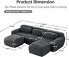 Ecksofa mit großzügiger Sitzfläche, Plüschstoff, modulares U‑Design, Grau, ohne Montage,291*179*73 cm Bild 3