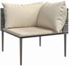 vidaXL Garten-Ecksofa mit Kissen Grau Poly Rattan 364123 Bild 2